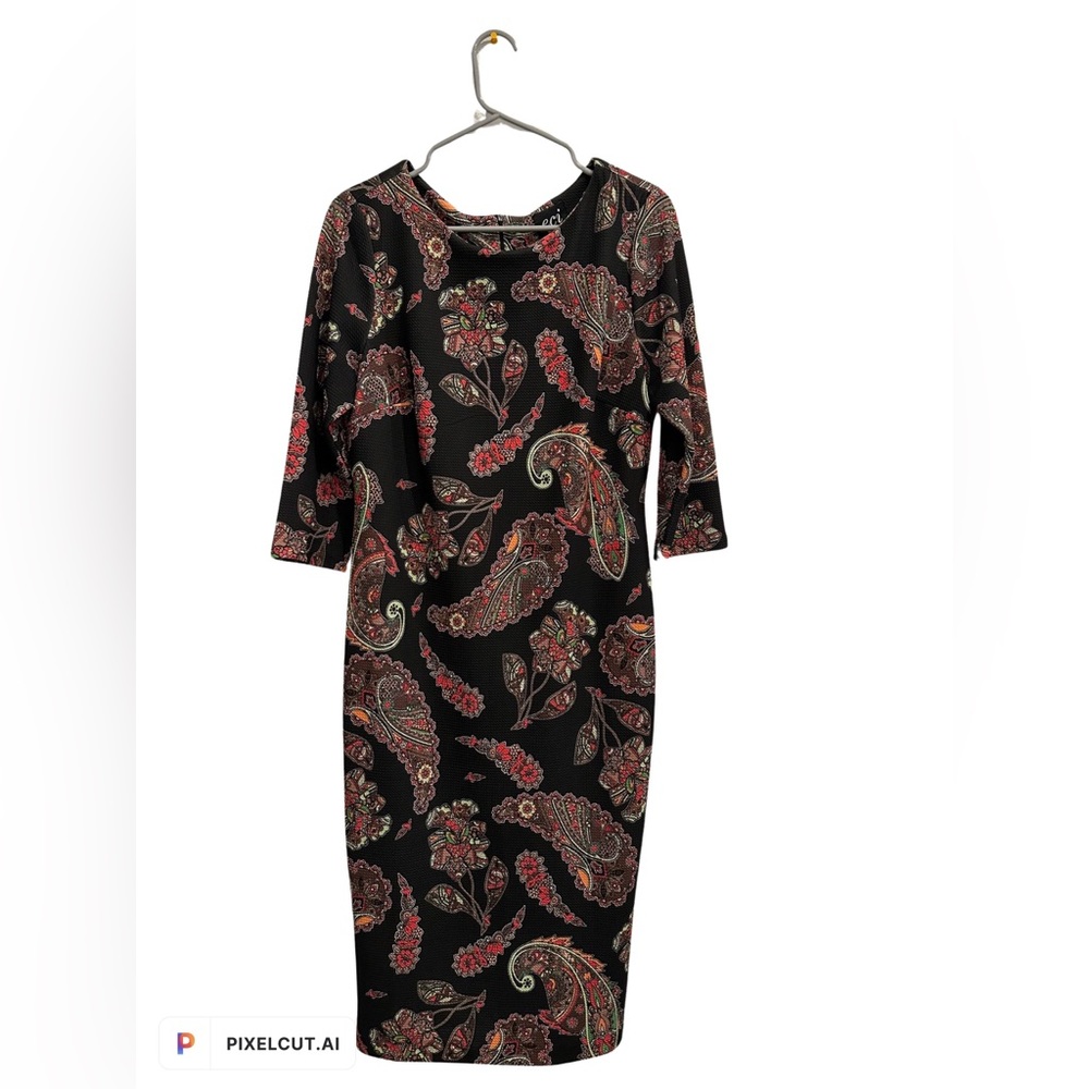New with tags - ECI NY - Black Paisley Print Dress